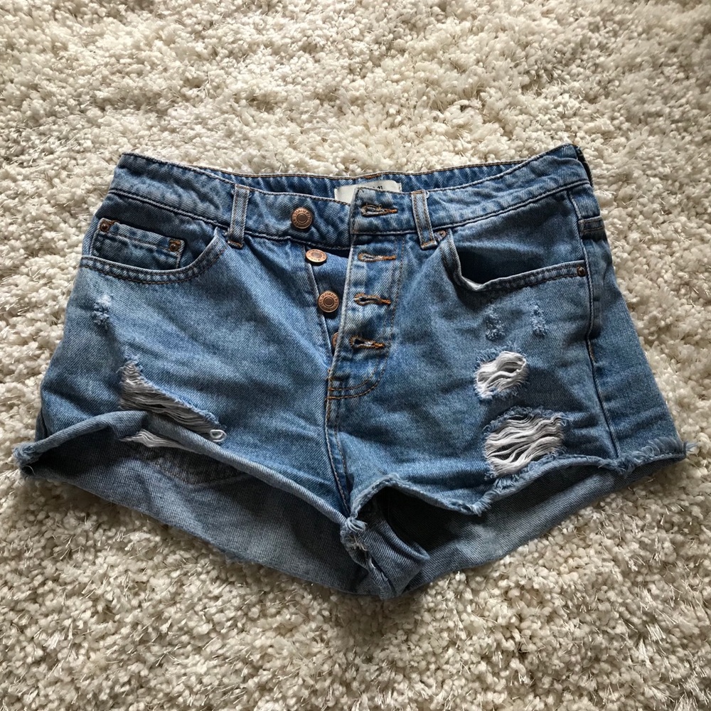 Denim high waisted shorts